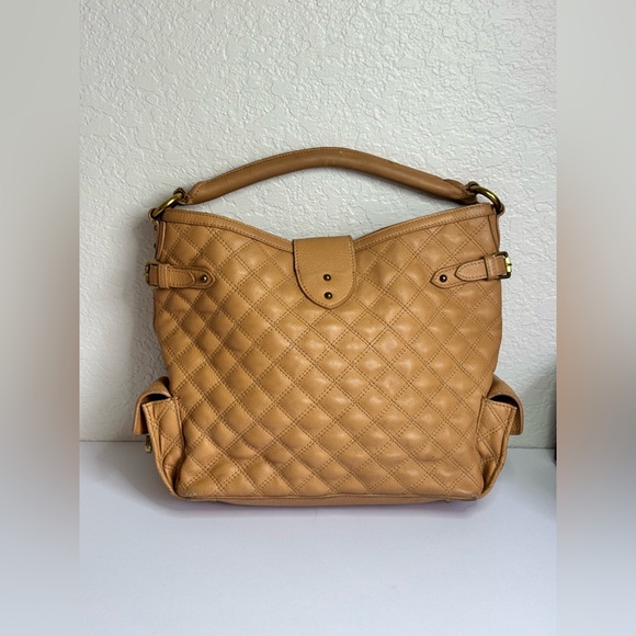 MARC JACOBS Tan Quilted Leather Handbag Made in Italy - Picture 9 of 14